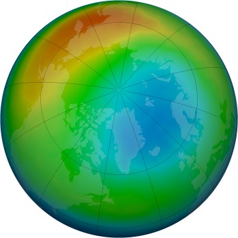 Arctic ozone map for 2002-12